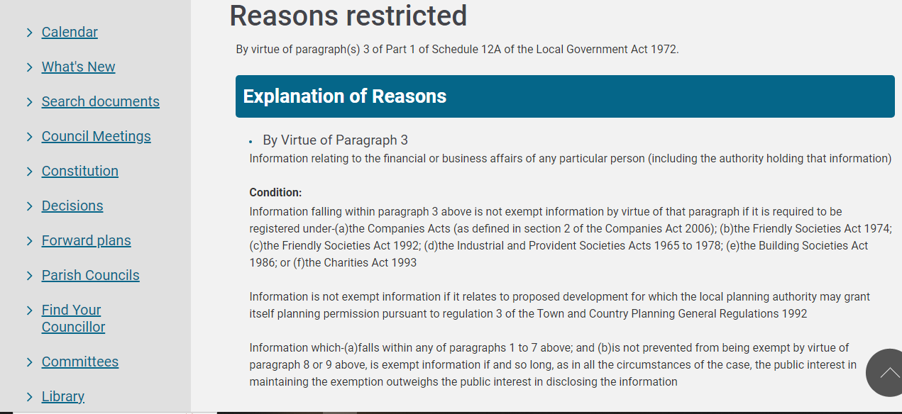 reasons for restriction